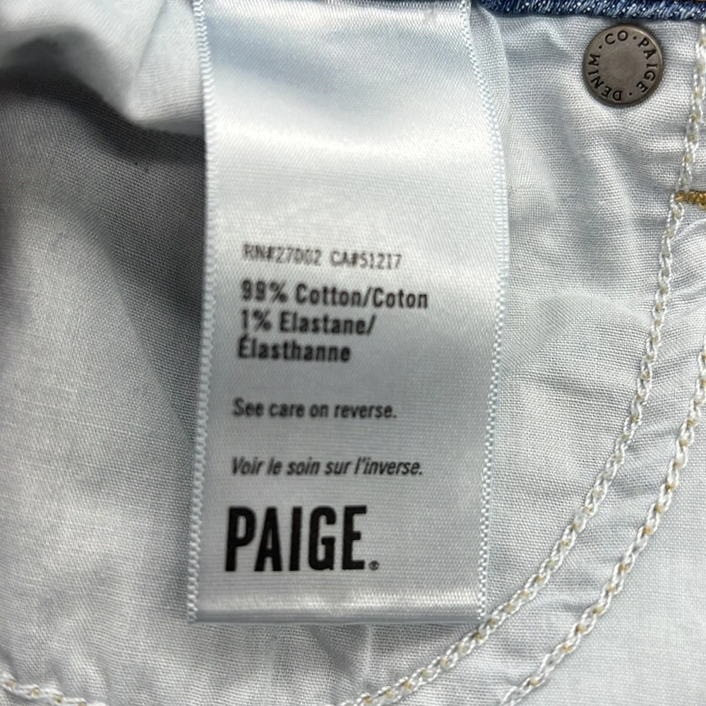 PAIGE Distressed Denim Shorts Raw Hem Folded Size 27 - Picture 10 of 12